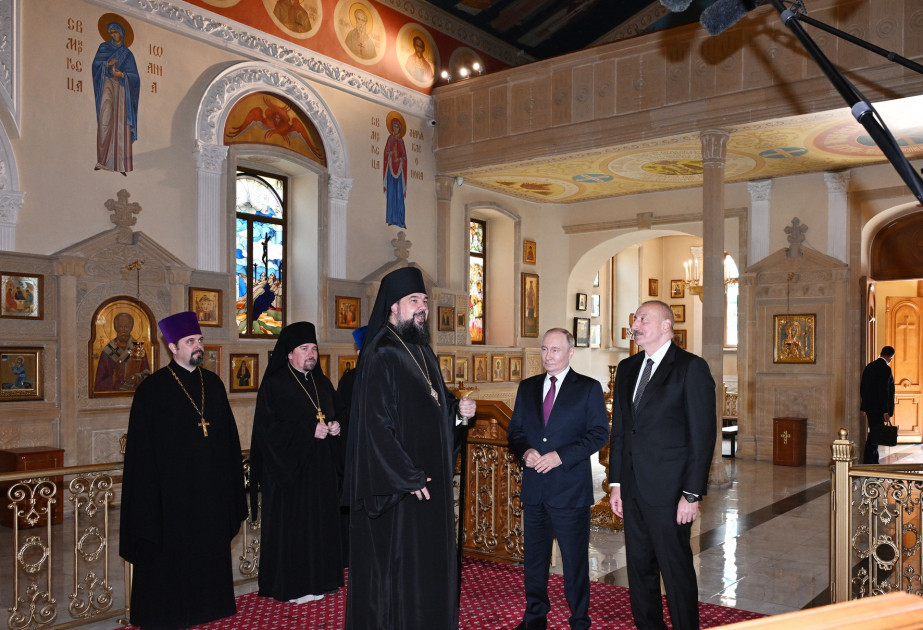 Azərbaycan və Rusiya prezidentləri Müqəddəs Mürdaşıyan Zənənlər Kafedralında olublar  - FOTO - YENİLƏNİB