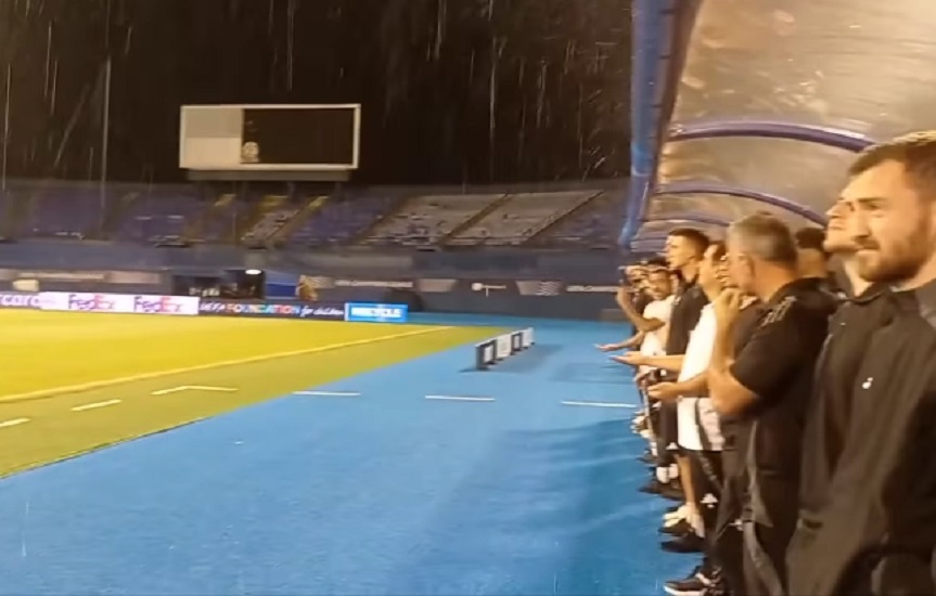 "Qarabağ"la oyundan öncə Zaqrebə dolu yağıb - VİDEO